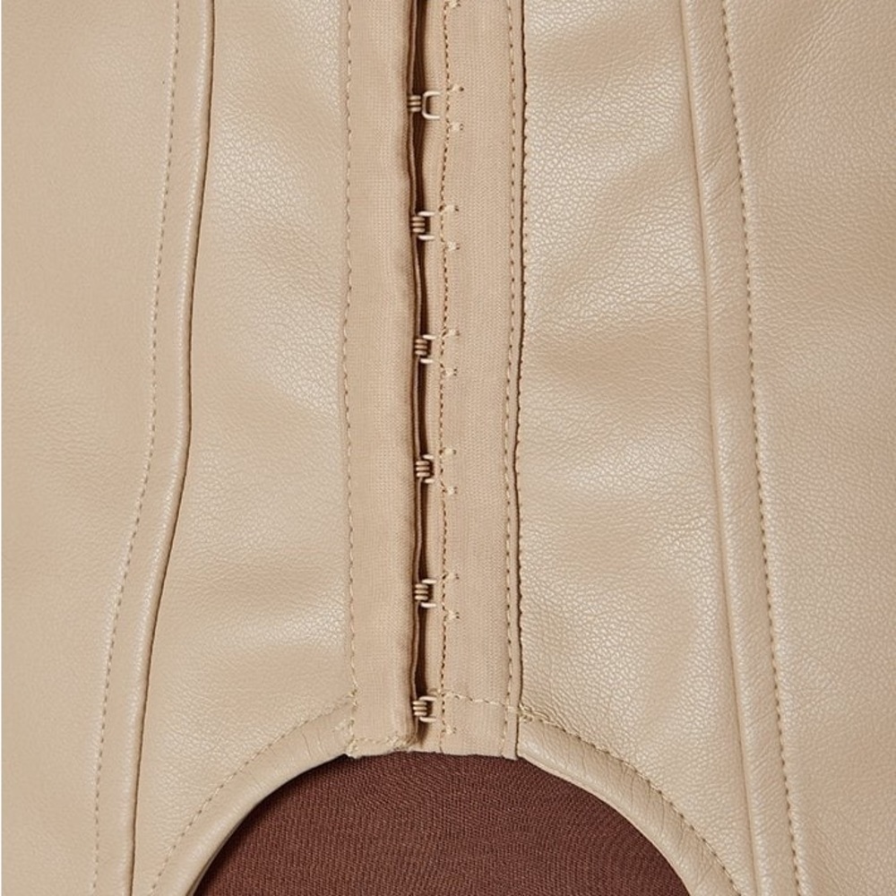 Manière de Voir Brown Polo Dress w/ Beige Suspender Corset - Picture 7 of 8